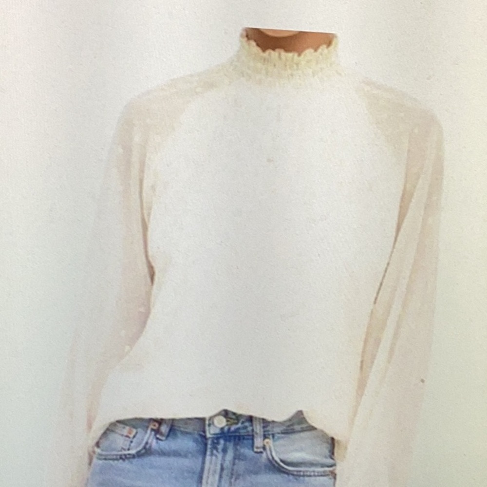 Lexington Top by Revolve Ivory Swiss Dot size small. Never worn.